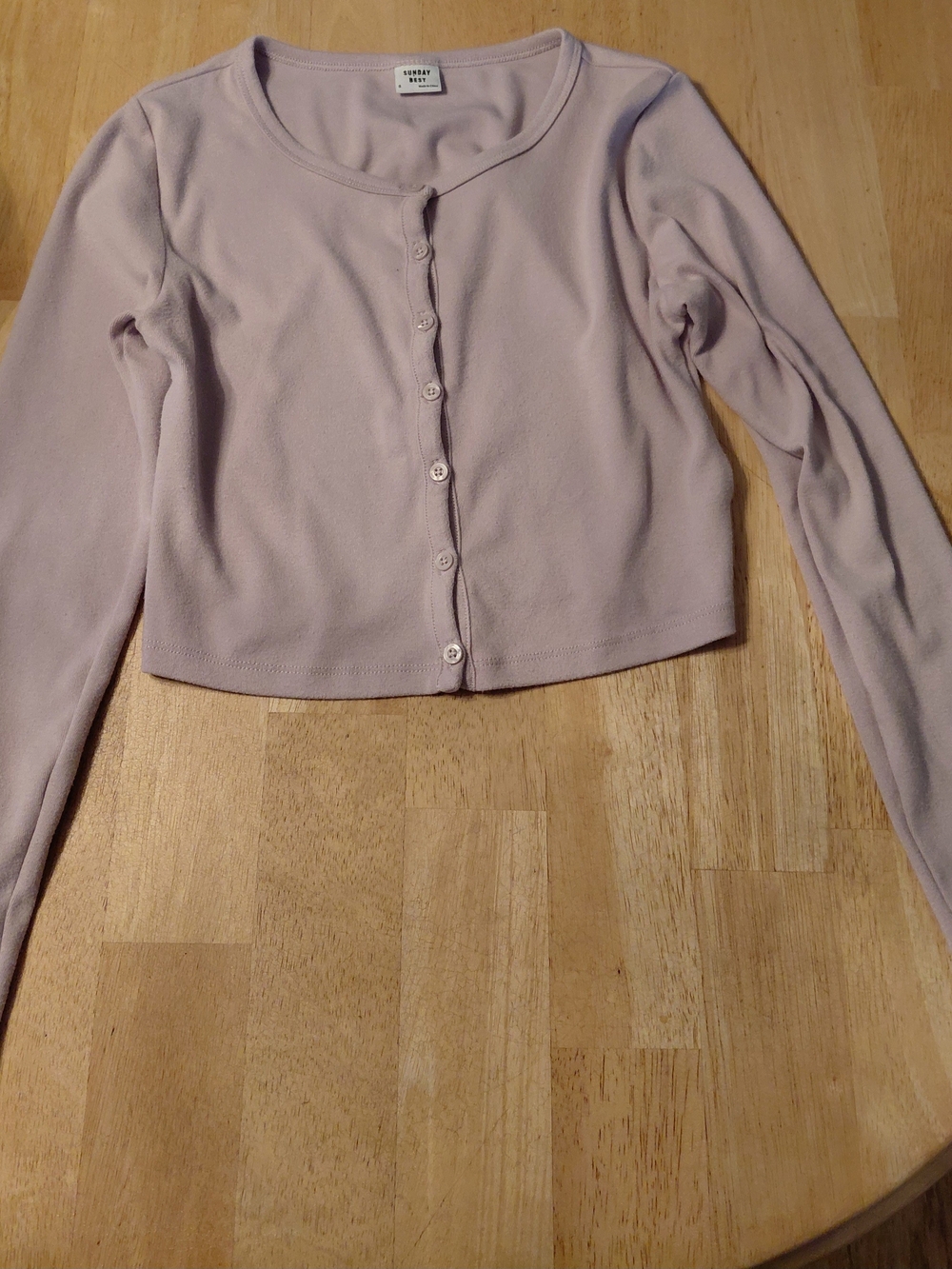 Sunday Best Lavender Button-Front Cropped Top